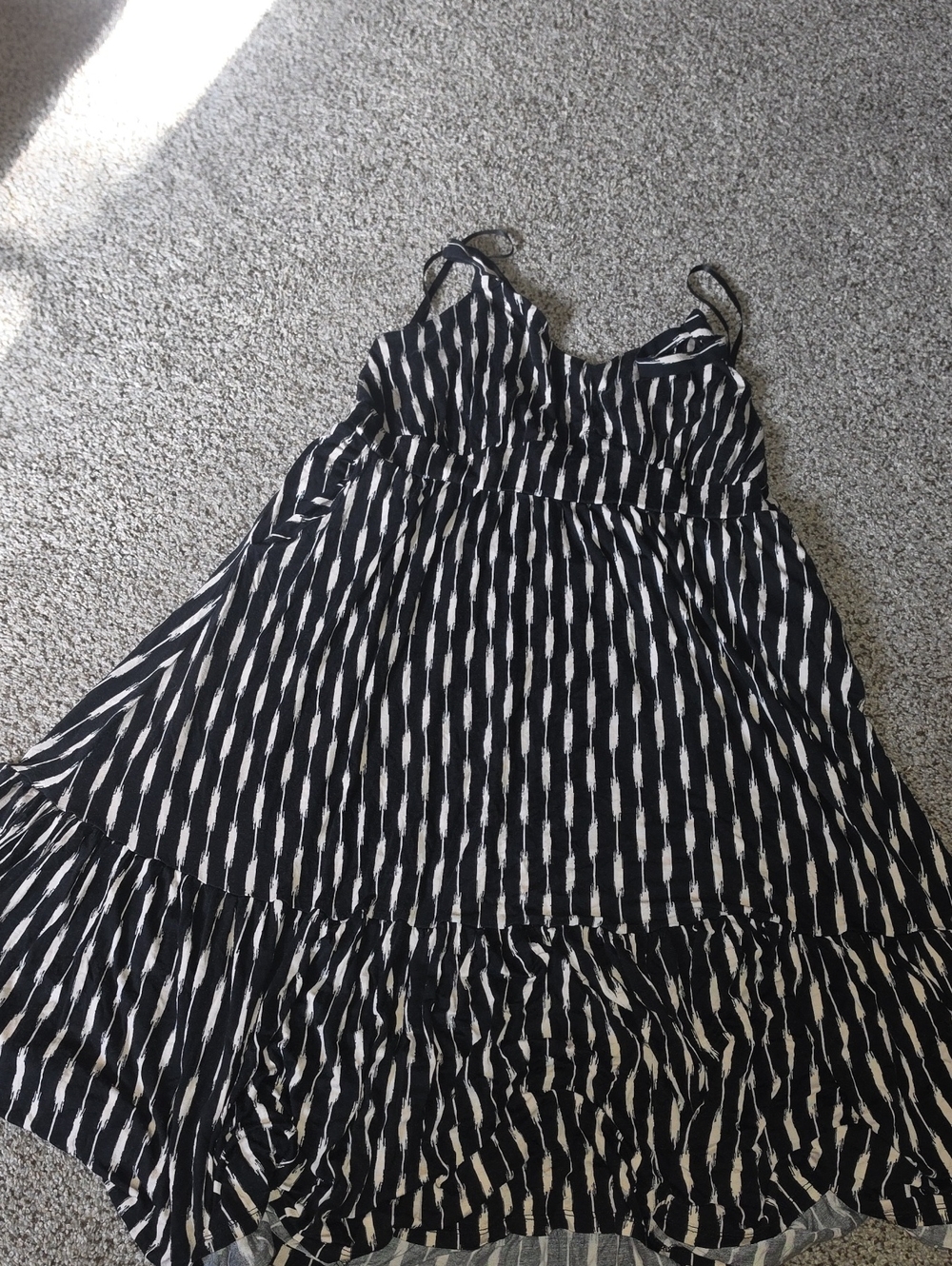 Torrid Black and White Ikat Striped Spaghetti Strap Dress 2 2x